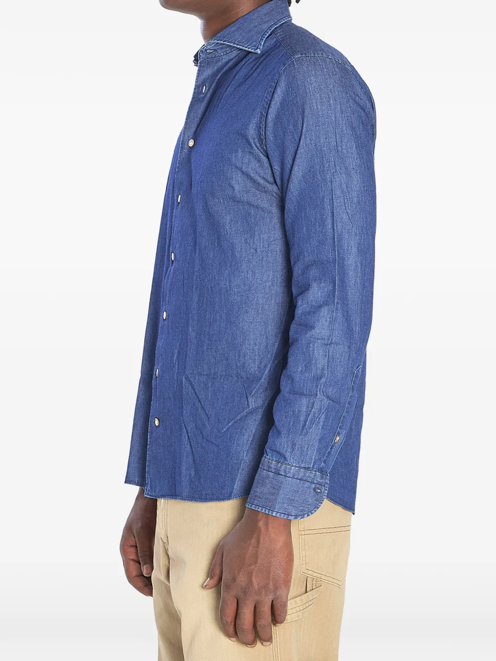 BORRIELLO NAPOLI Marechiaro denim shirt - Blauw