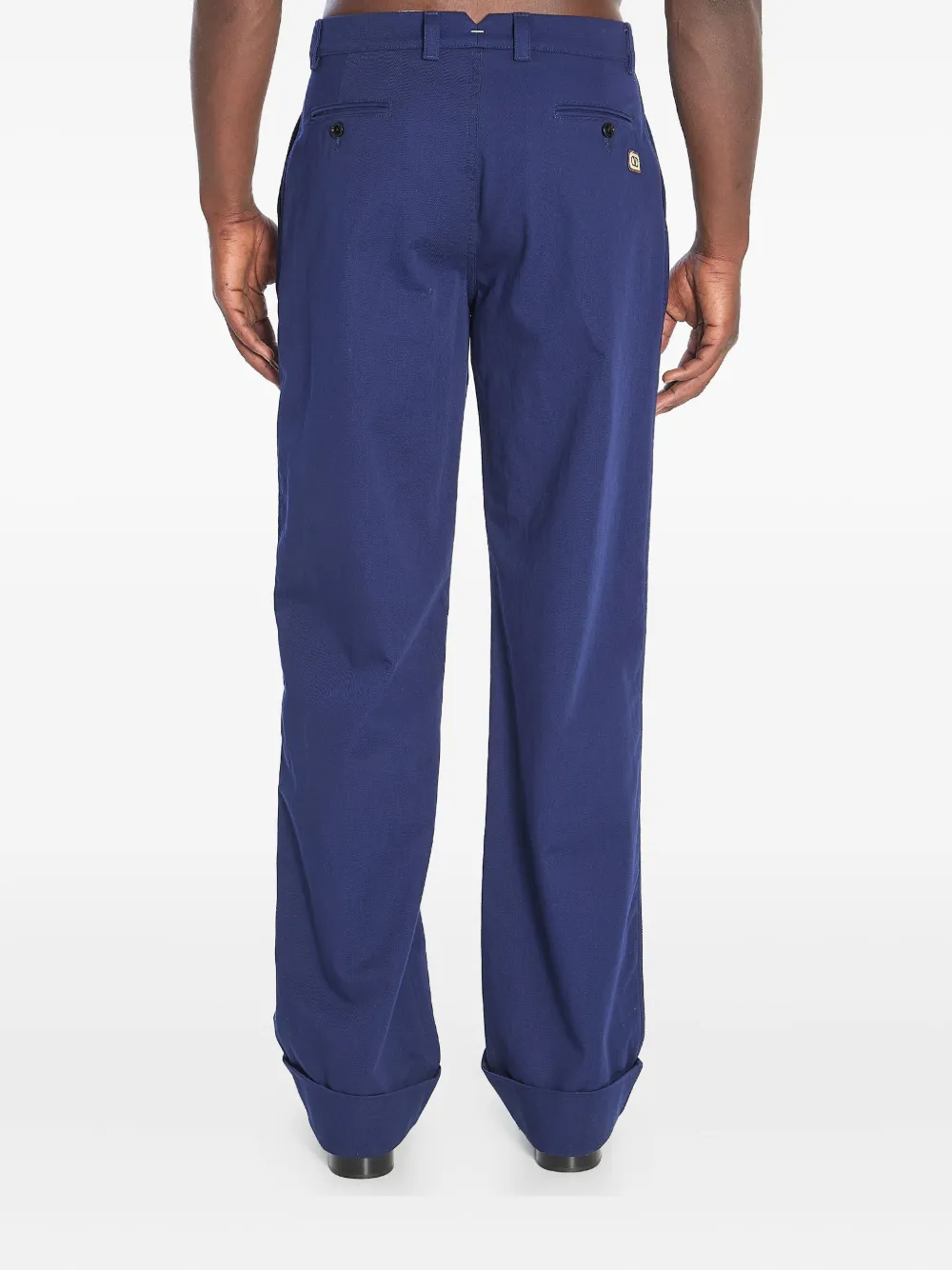 Valentino Garavani Katoenen broek met plooien Blauw