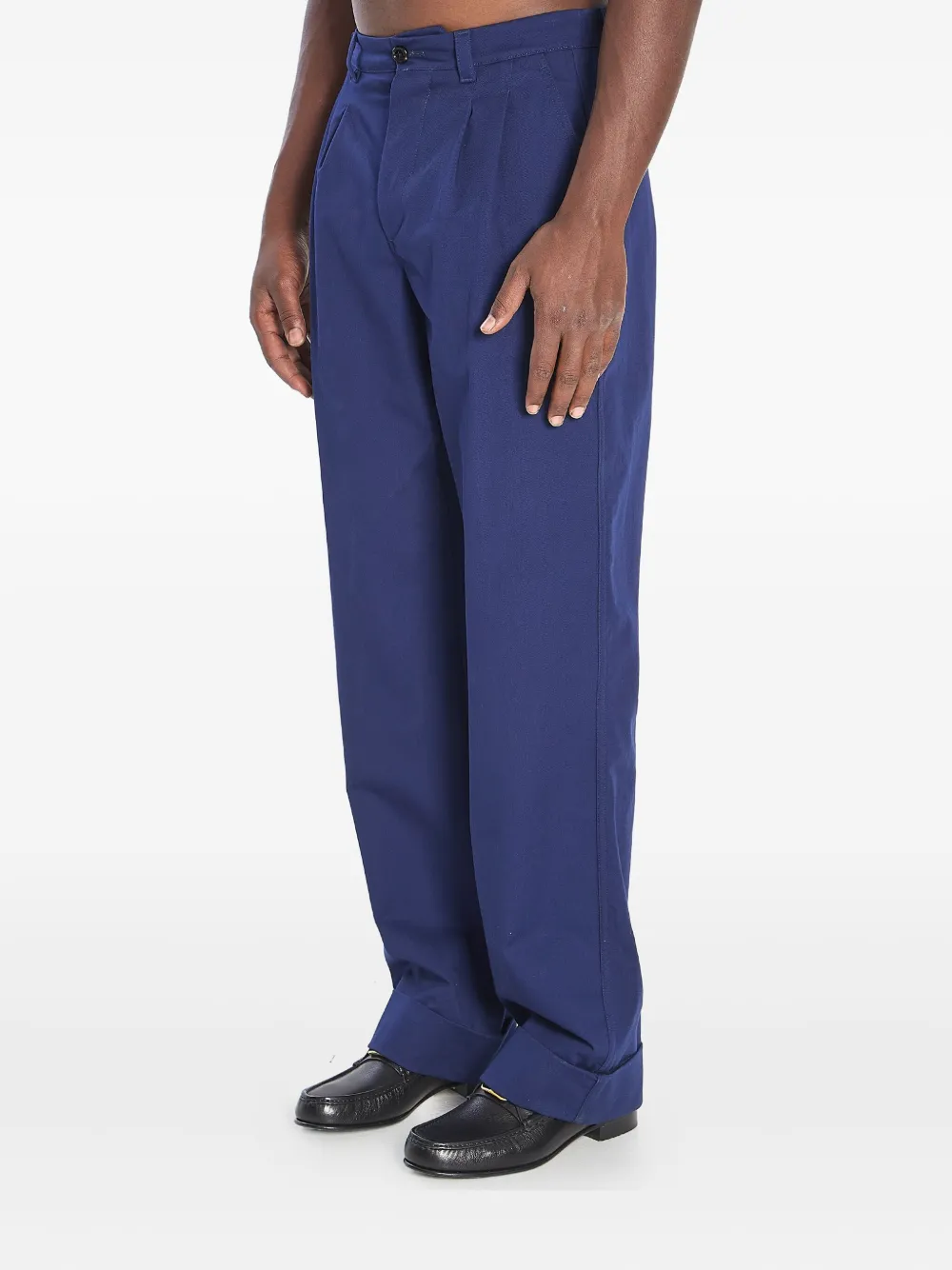 Valentino Garavani Katoenen broek met plooien Blauw