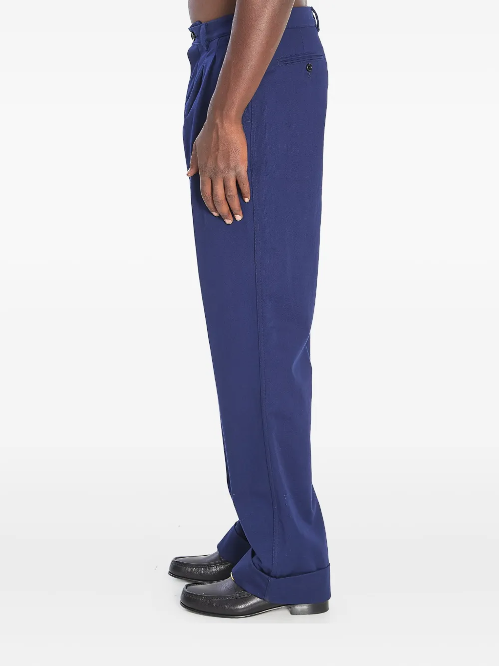 Valentino Garavani Katoenen broek met plooien - Blauw