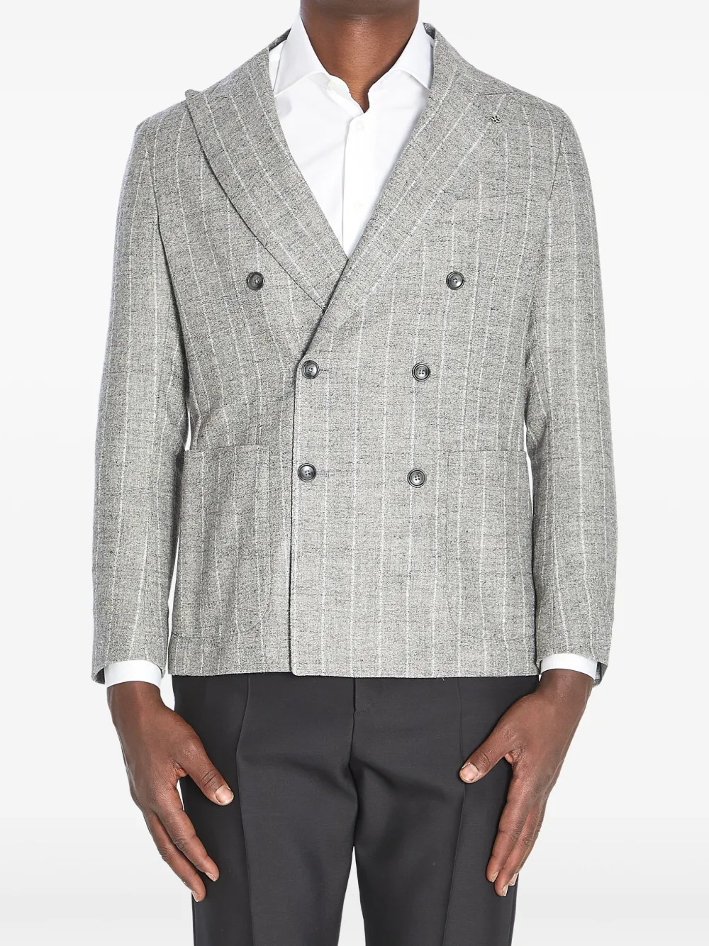 Tagliatore Montecarlo pinstripe double-breasted jacket | Grey | Image 1
