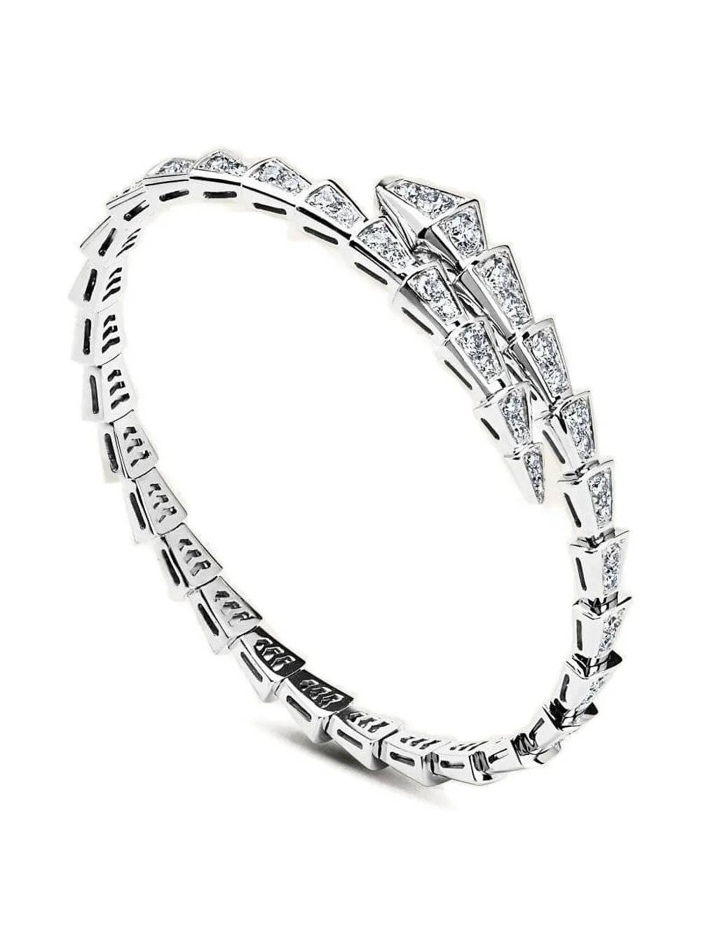 18k White Gold Serpenti Viper Diamond Bracelet