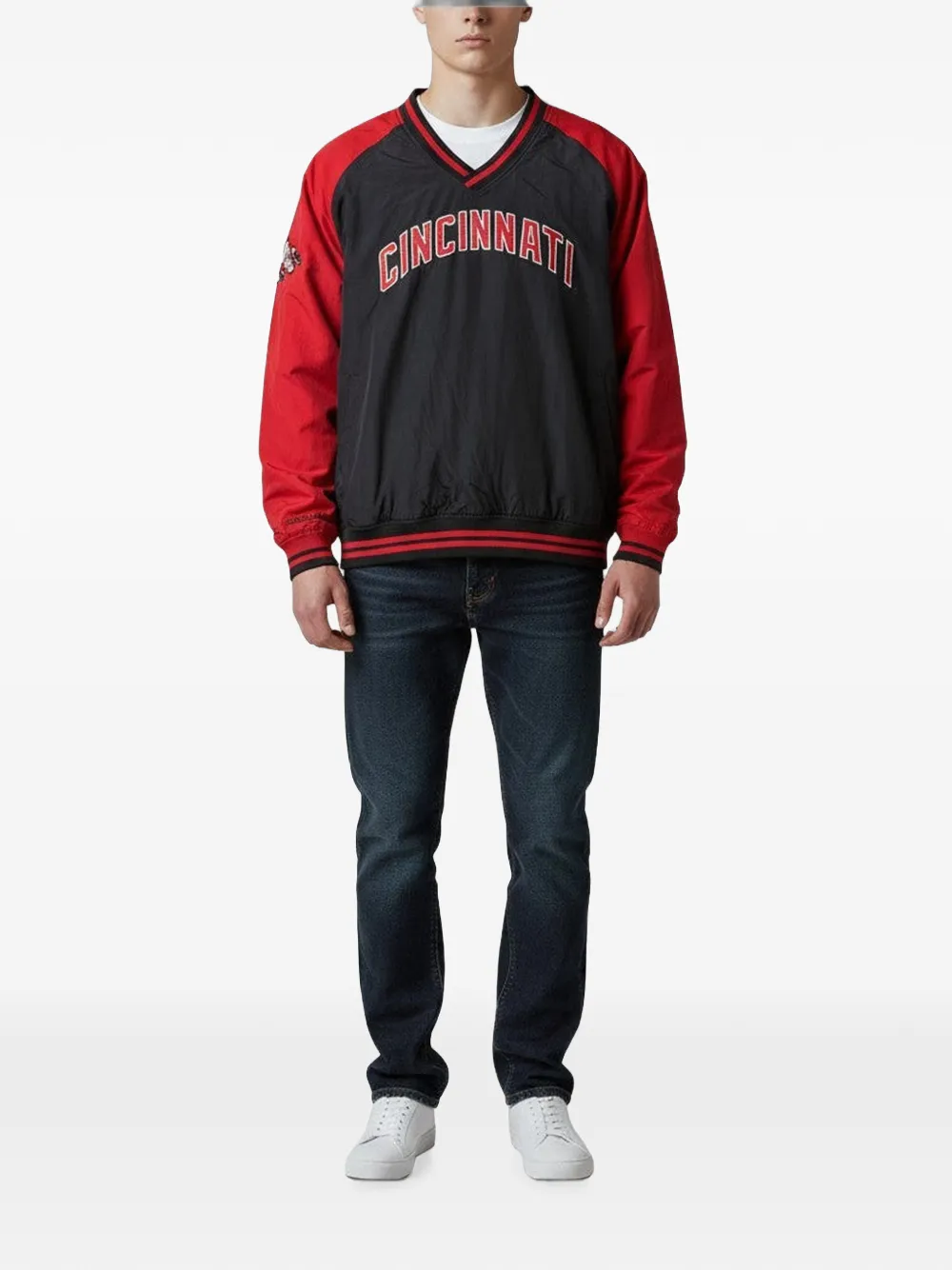 Mitchell & Ness MLB Cincinnati Reds sweater met geborduurd logo Zwart