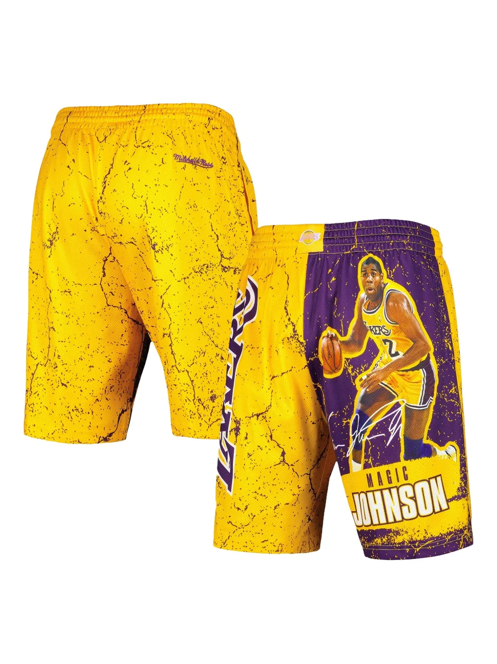 Mitchell & Ness Shorts Magic Johnson Los Angeles Lakers Hardwood Classics - Giallo