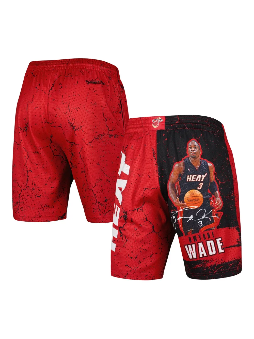 Mitchell & Ness Shorts Dwyane Wade Miami Heat Hardwood Classics - Rosso