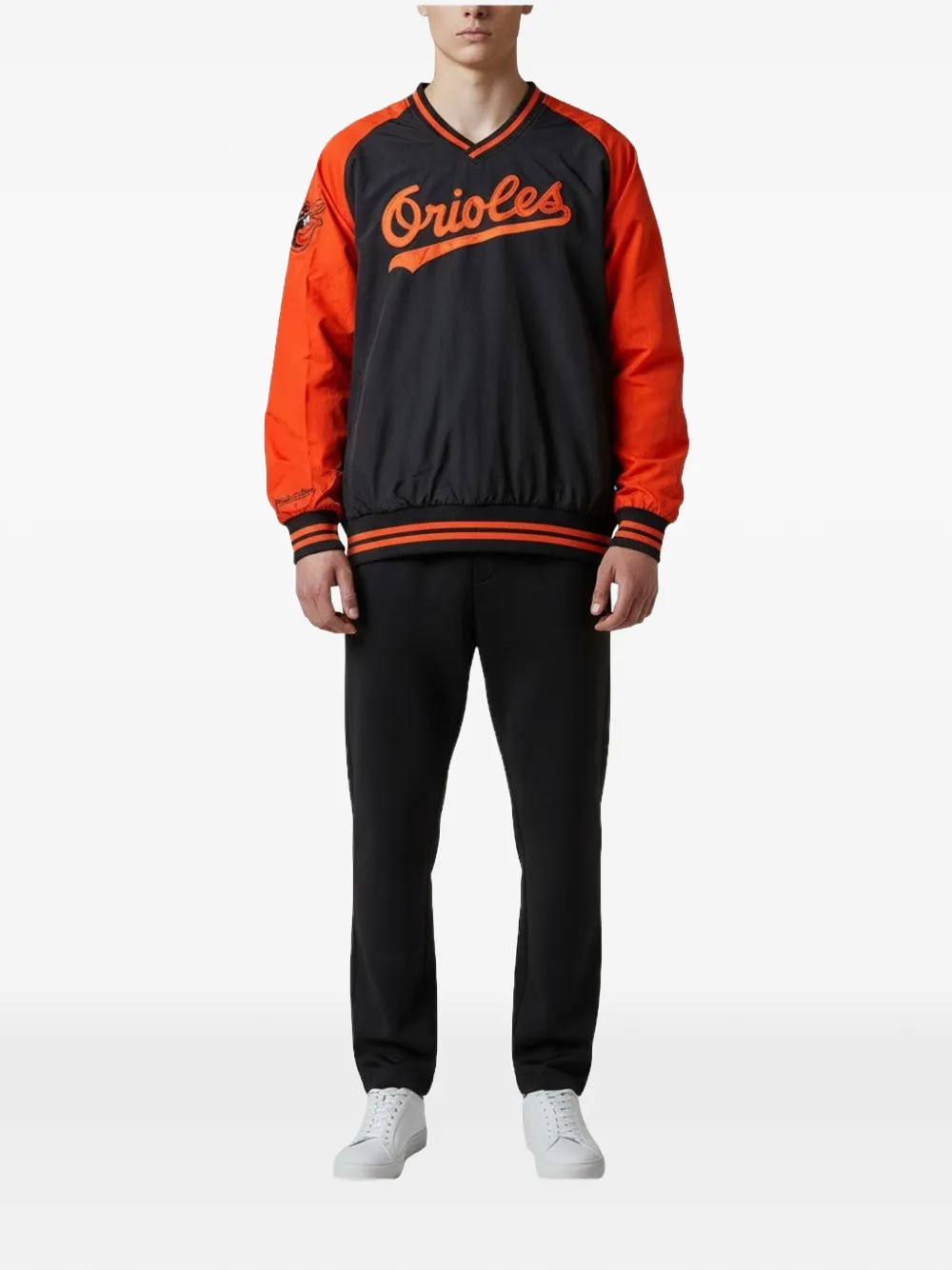 Mitchell & Ness Orioles logo-patch pullover jacket Zwart