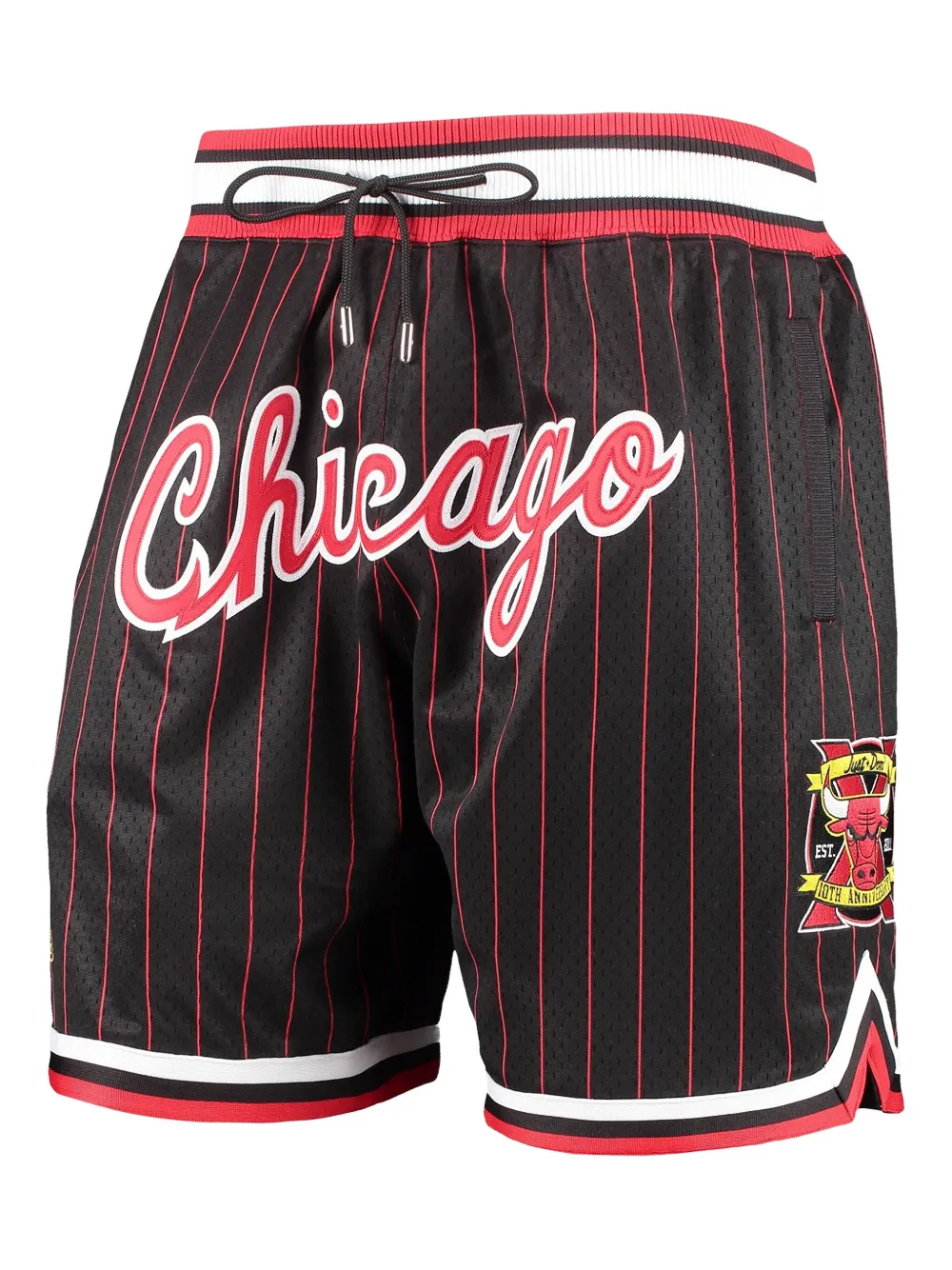 Mitchell & Ness Bermuda gessati con coulisse - Nero