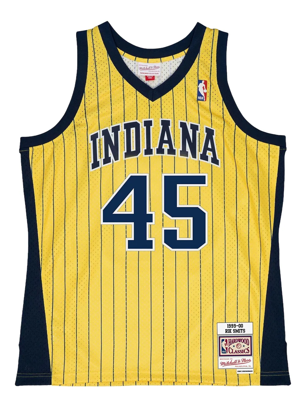 Mitchell & Ness T-shirt Indiana Pacers Risk Smits Hardwood Classics Swingman - Giallo