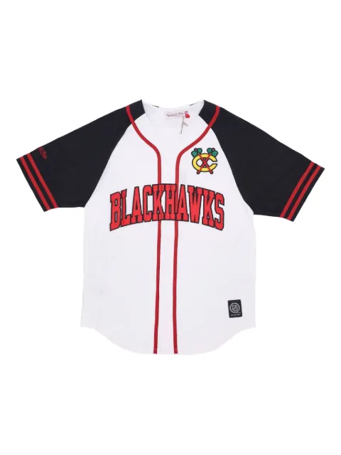 Mitchell & Ness Chicago Blackhawks t-shirt med knäppning i fram