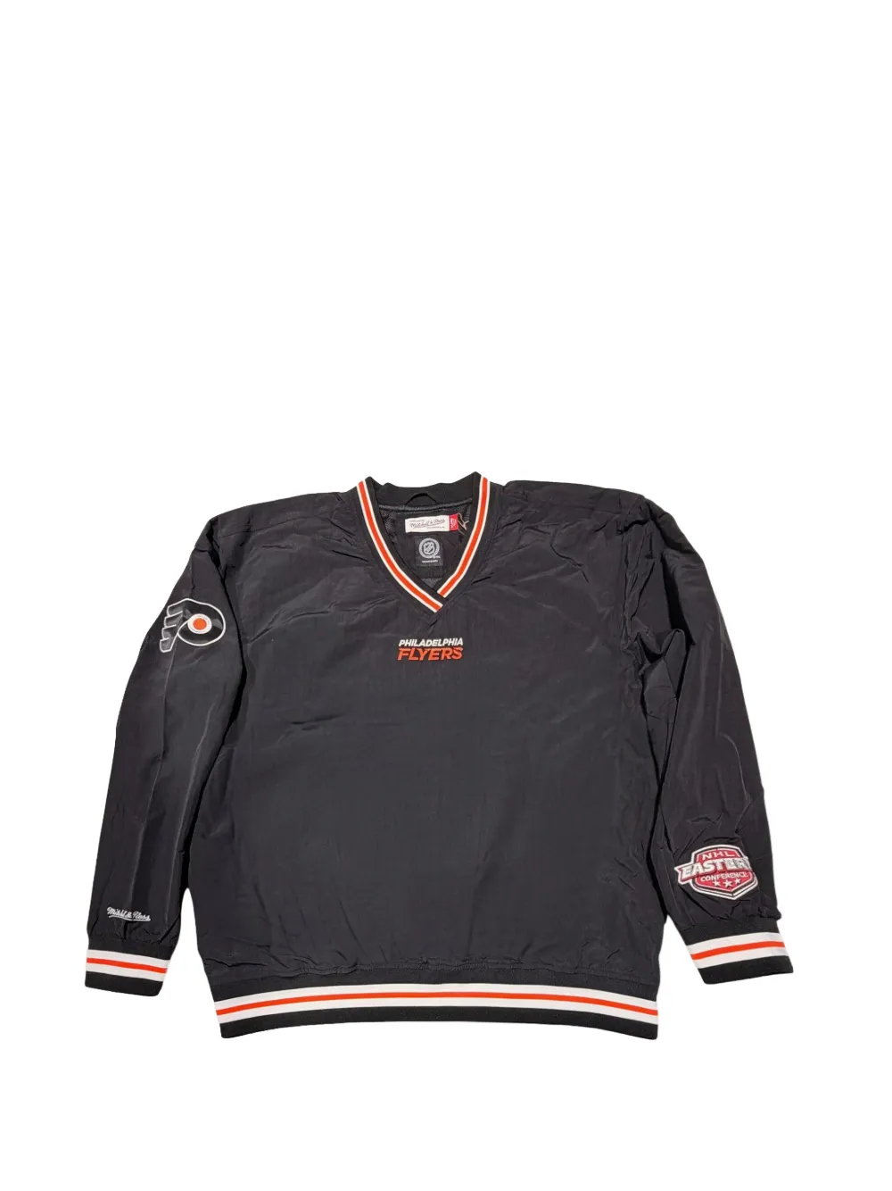 Mitchell & Ness logo-patch V-neck sweater | Black | Image 1