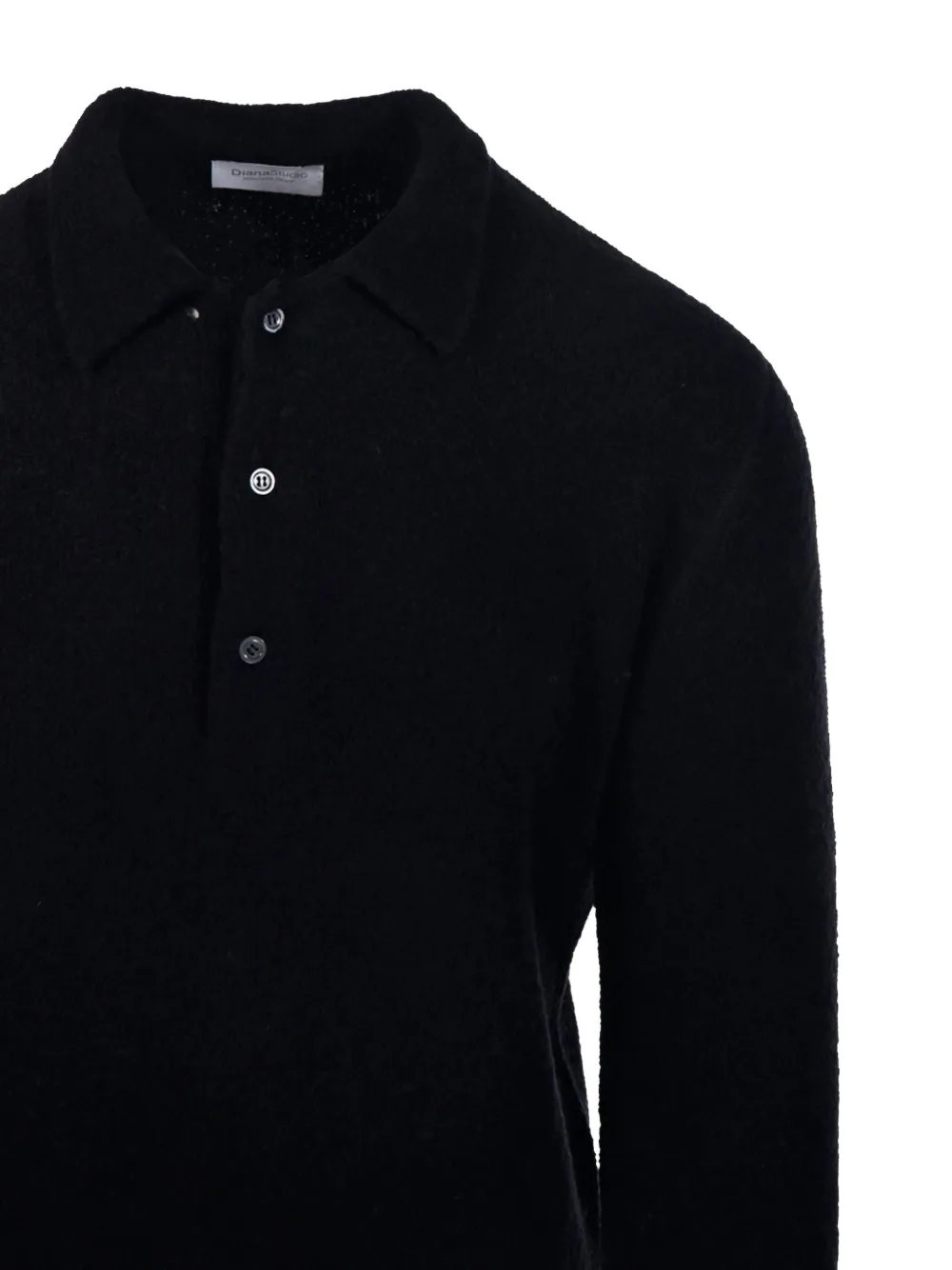 Diana Studio Wool-blend Polo Shirt In Black