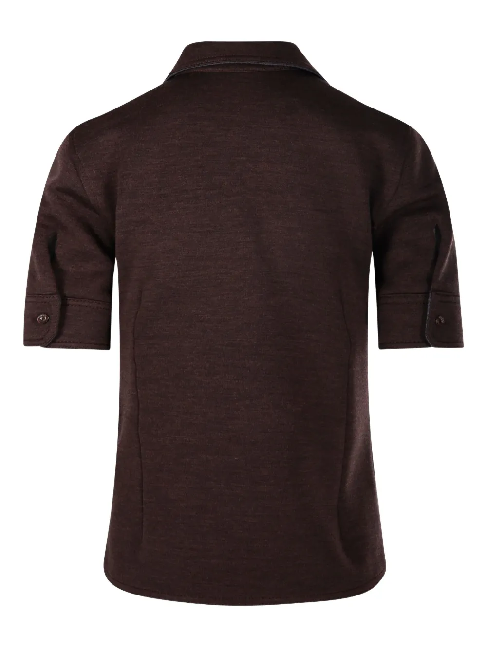 Gucci Blouse met korte mouwen en puntkraag - Bruin