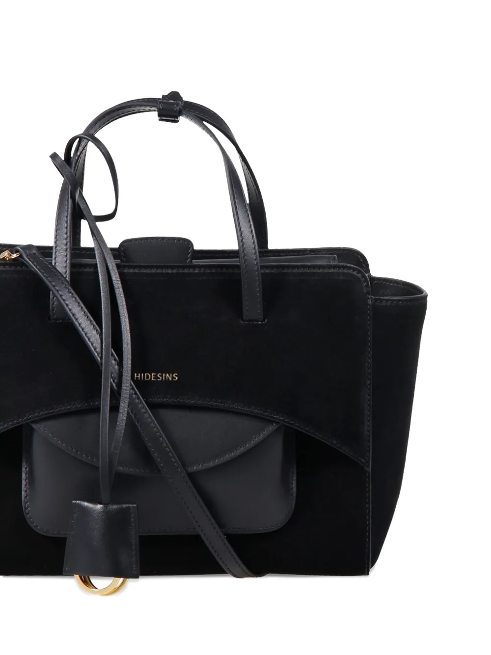 Hidesins Flap-pocket Satchel Bag In Black