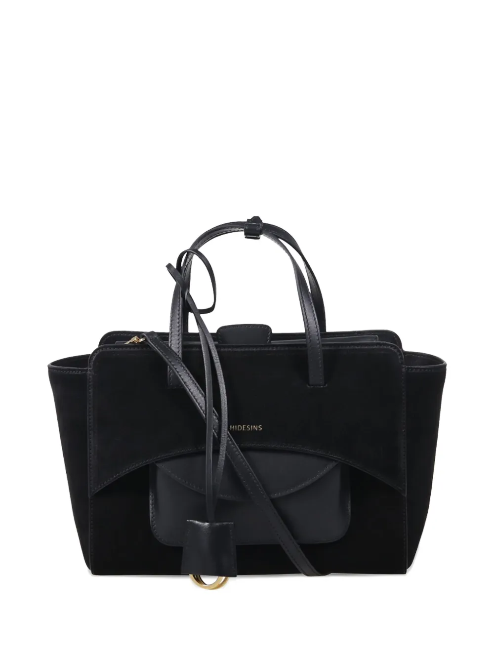 Hidesins Flap-pocket Satchel Bag In Black