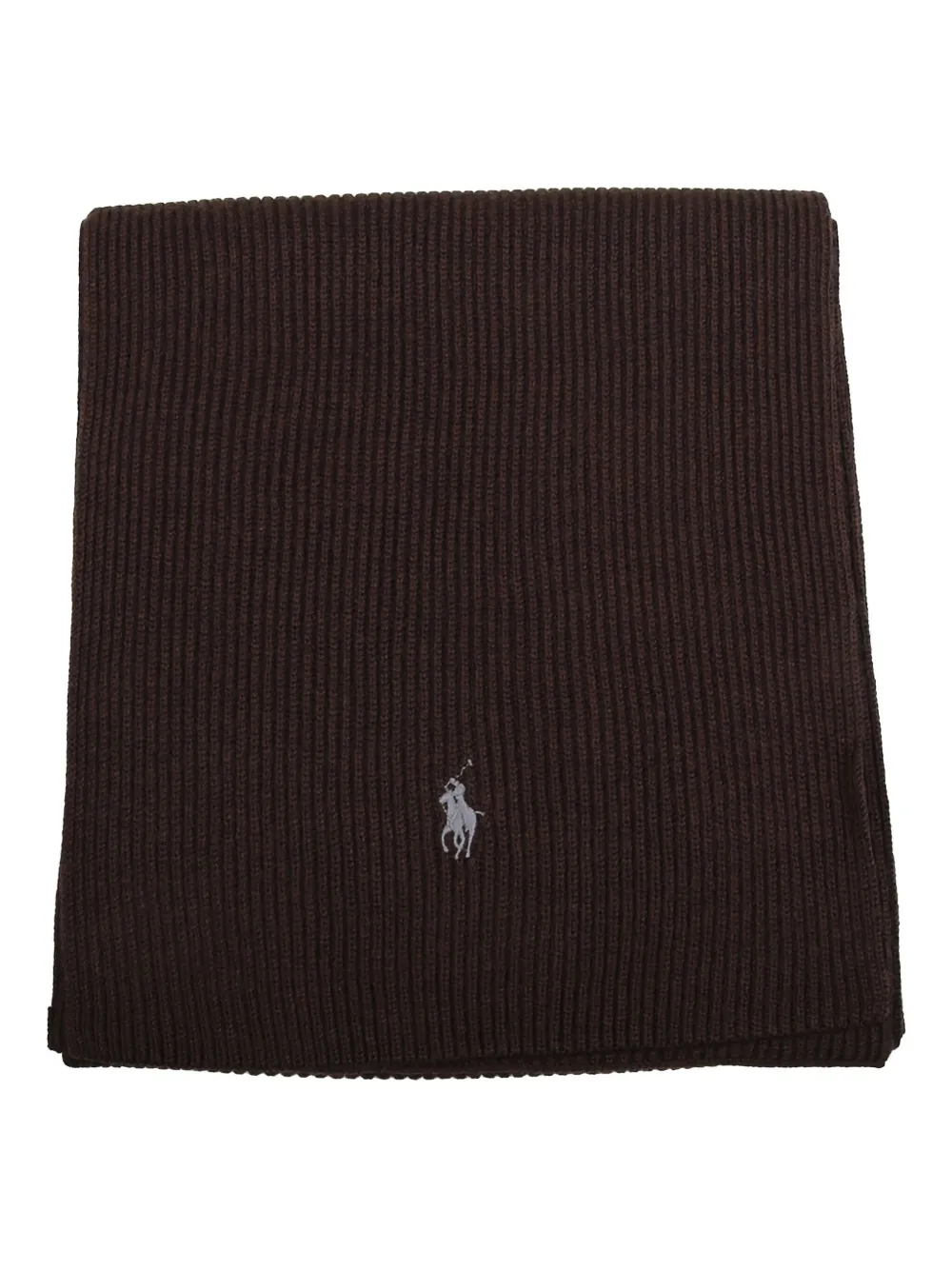 Ralph Lauren Collection bufanda tejida de canalé con logo | marrón | Image 1