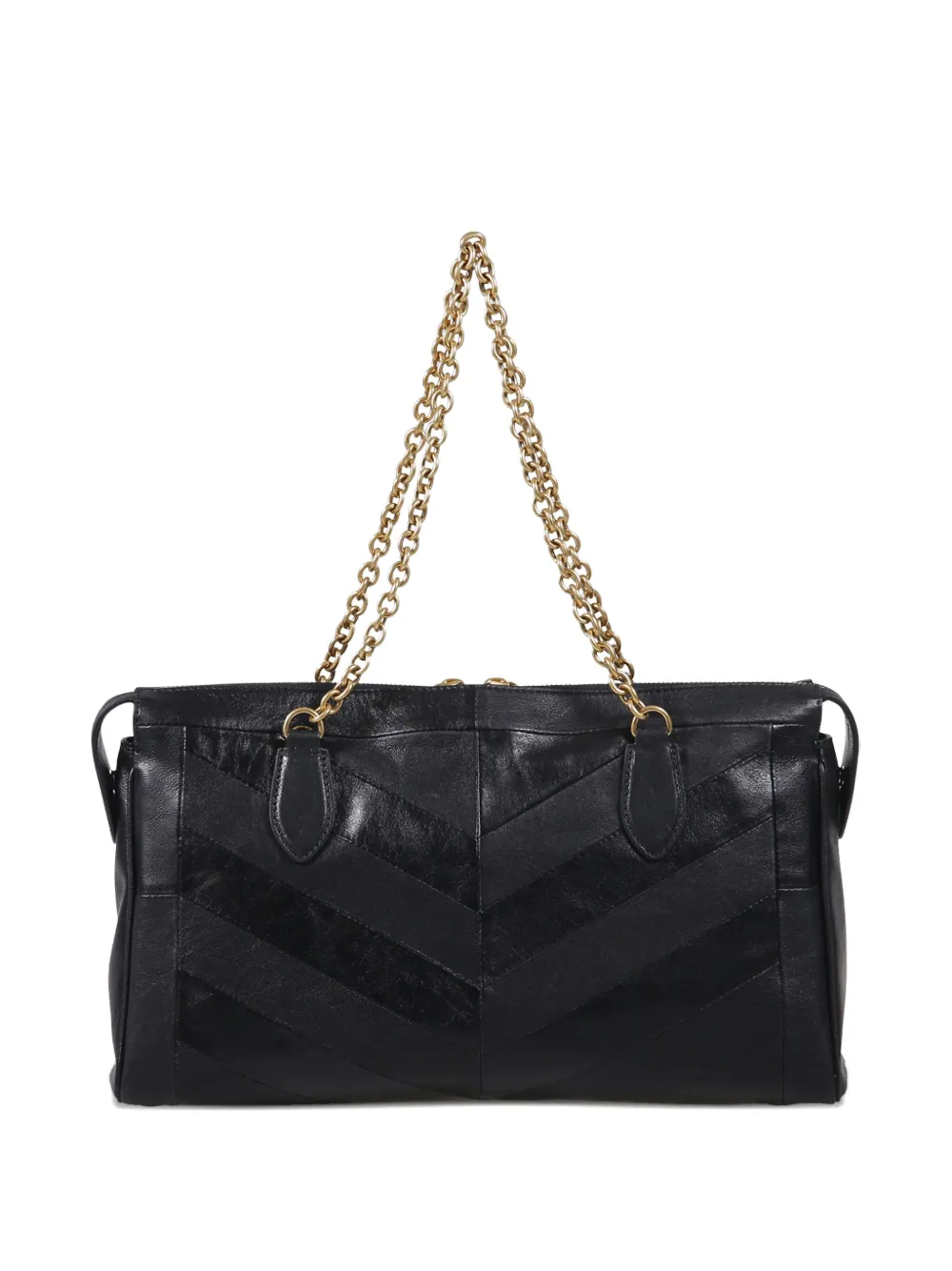Valentino Panthea Leather Tote Bag In Black