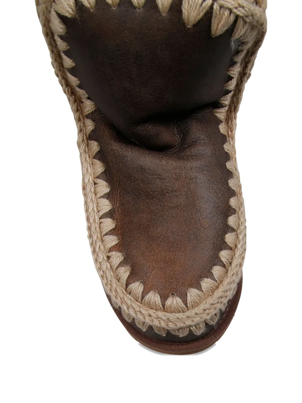 Mou Laarzen met gevlochten afwerking Bruin