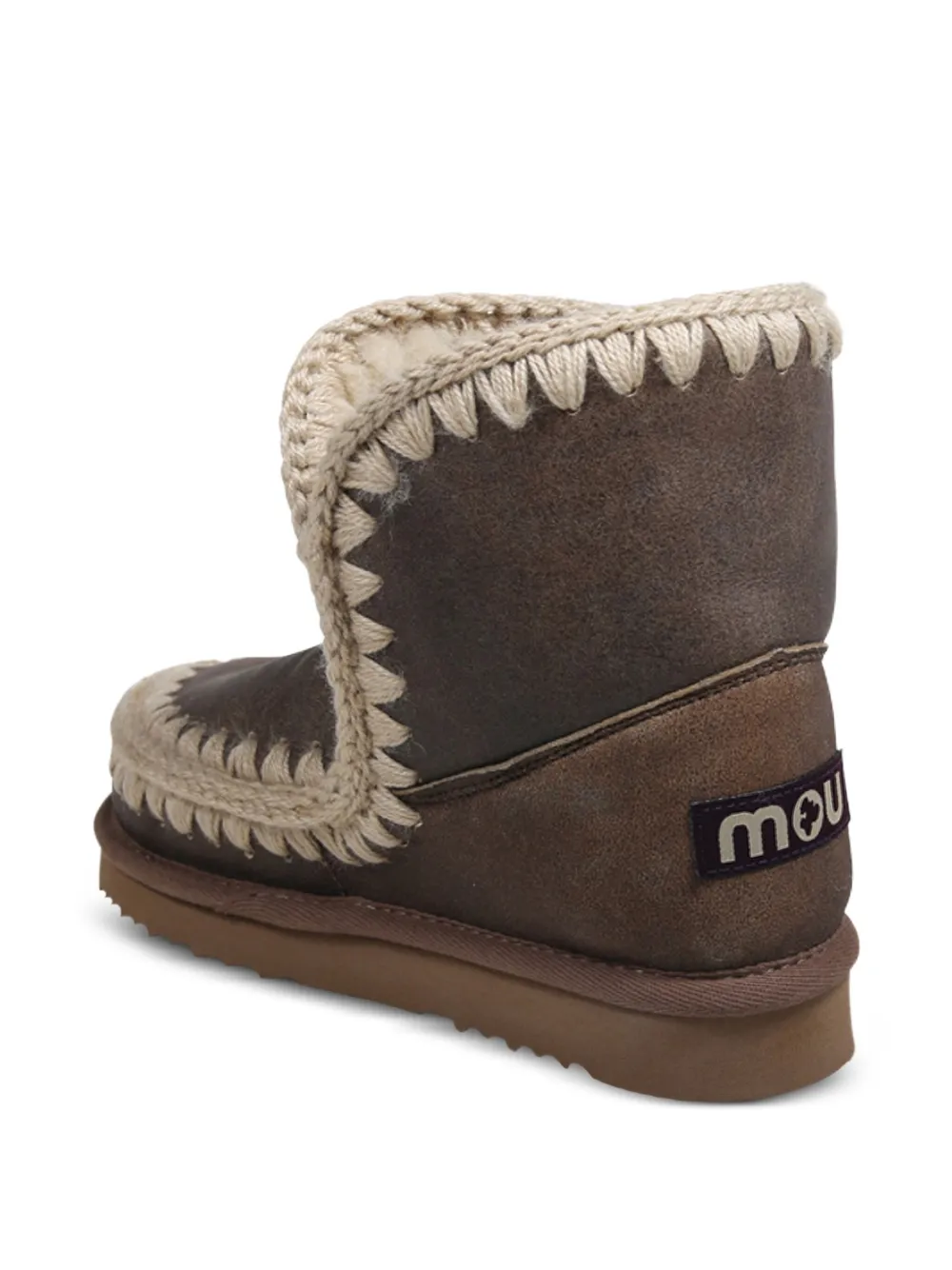 Mou Laarzen met gevlochten afwerking Bruin