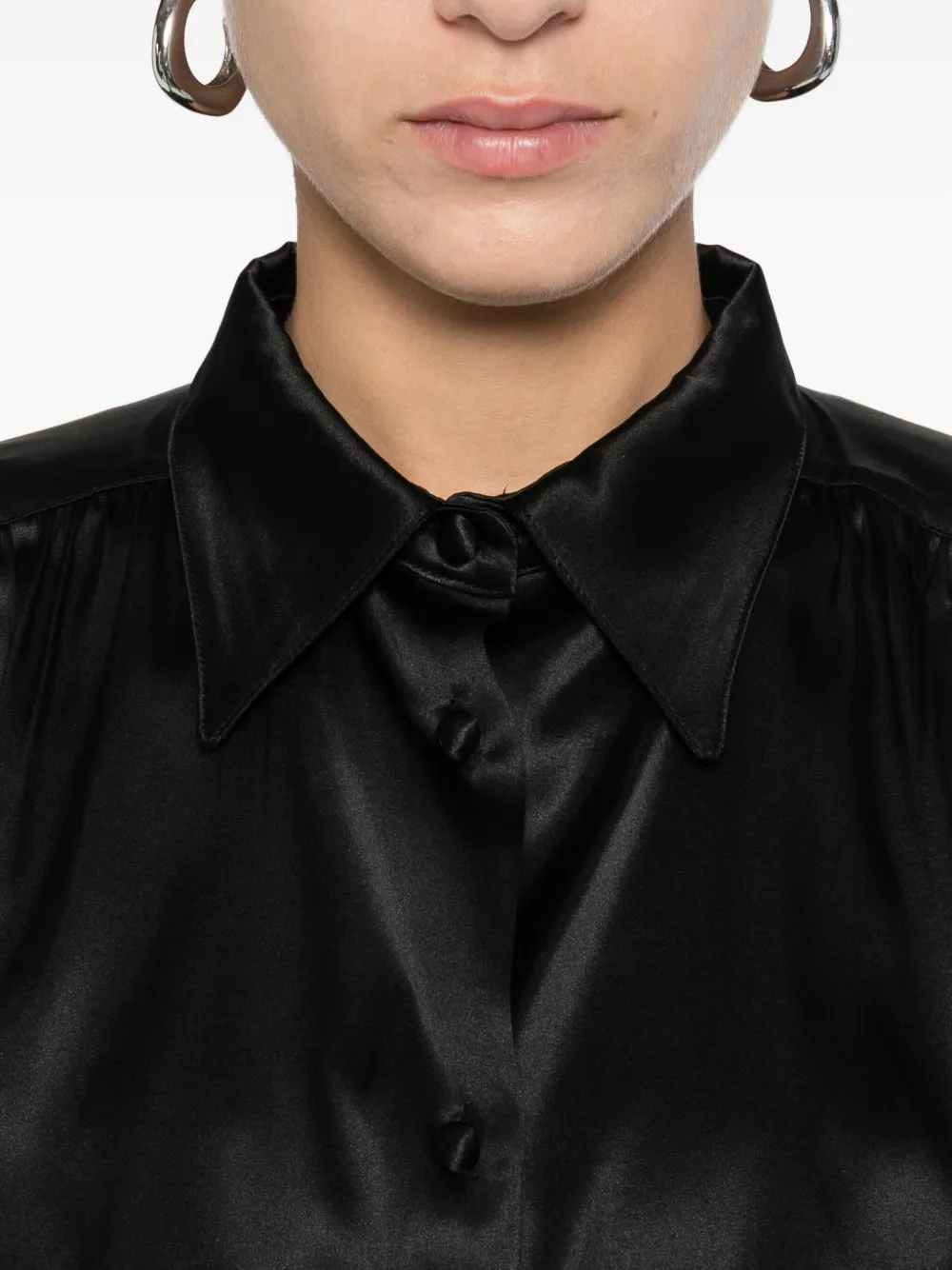 Solotre Button-down Shirt In Black