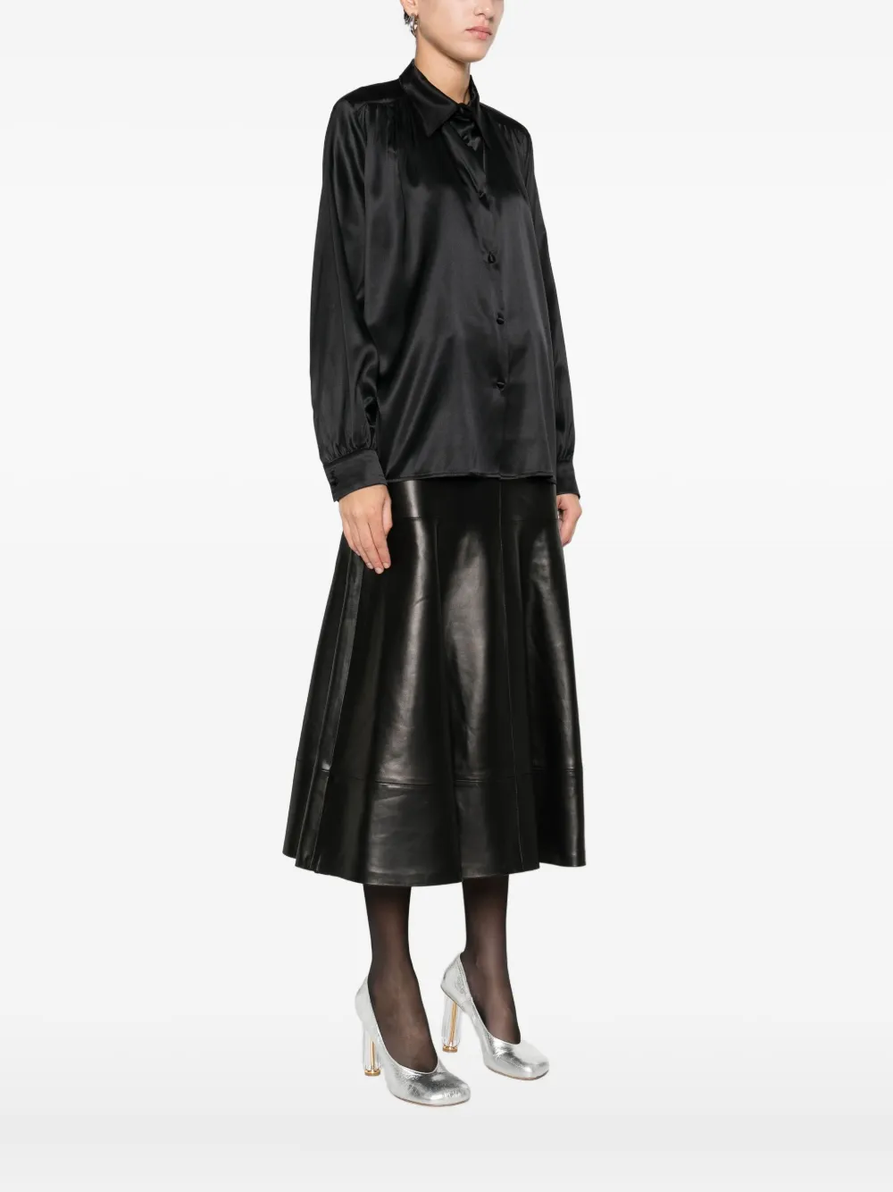 Solotre Button-down Shirt In Black