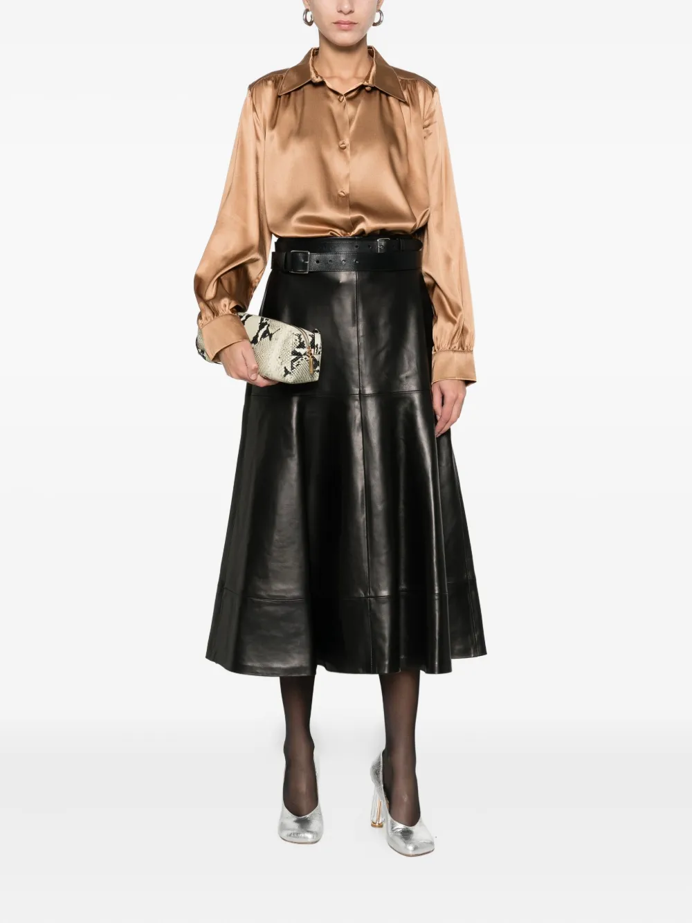 Solotre Long-sleeved Shirt In Brown