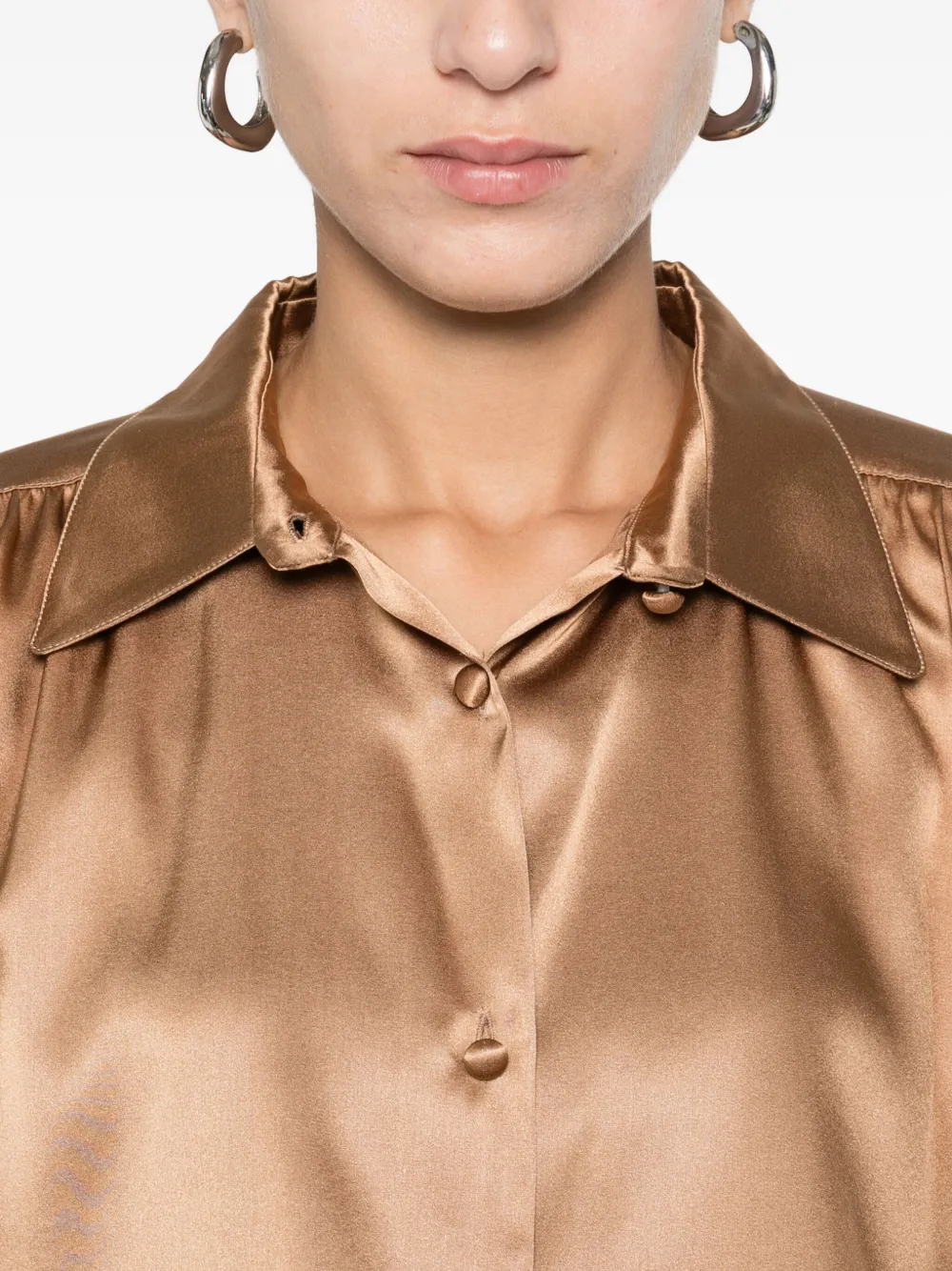 Solotre Long-sleeved Shirt In Brown