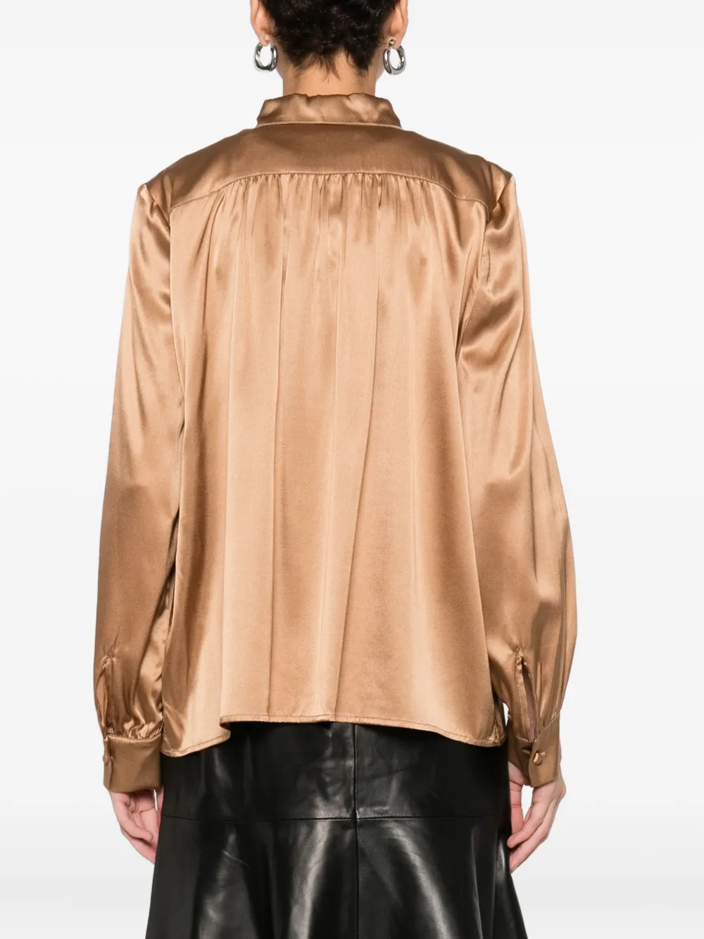 Solotre Long-sleeved Shirt In Brown