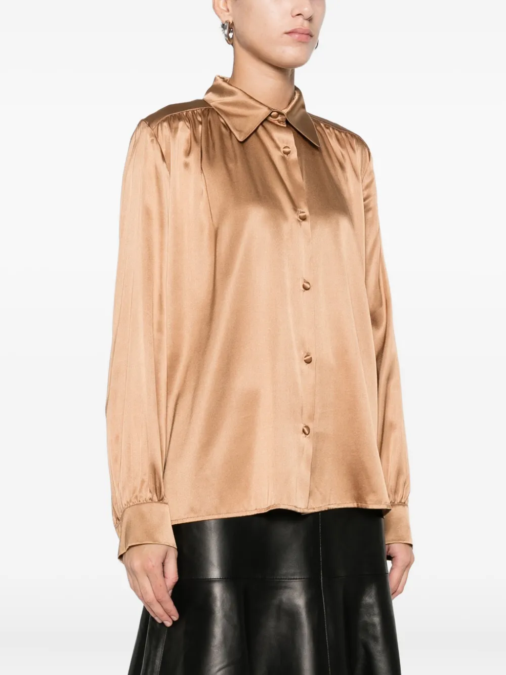 Solotre Long-sleeved Shirt In Brown