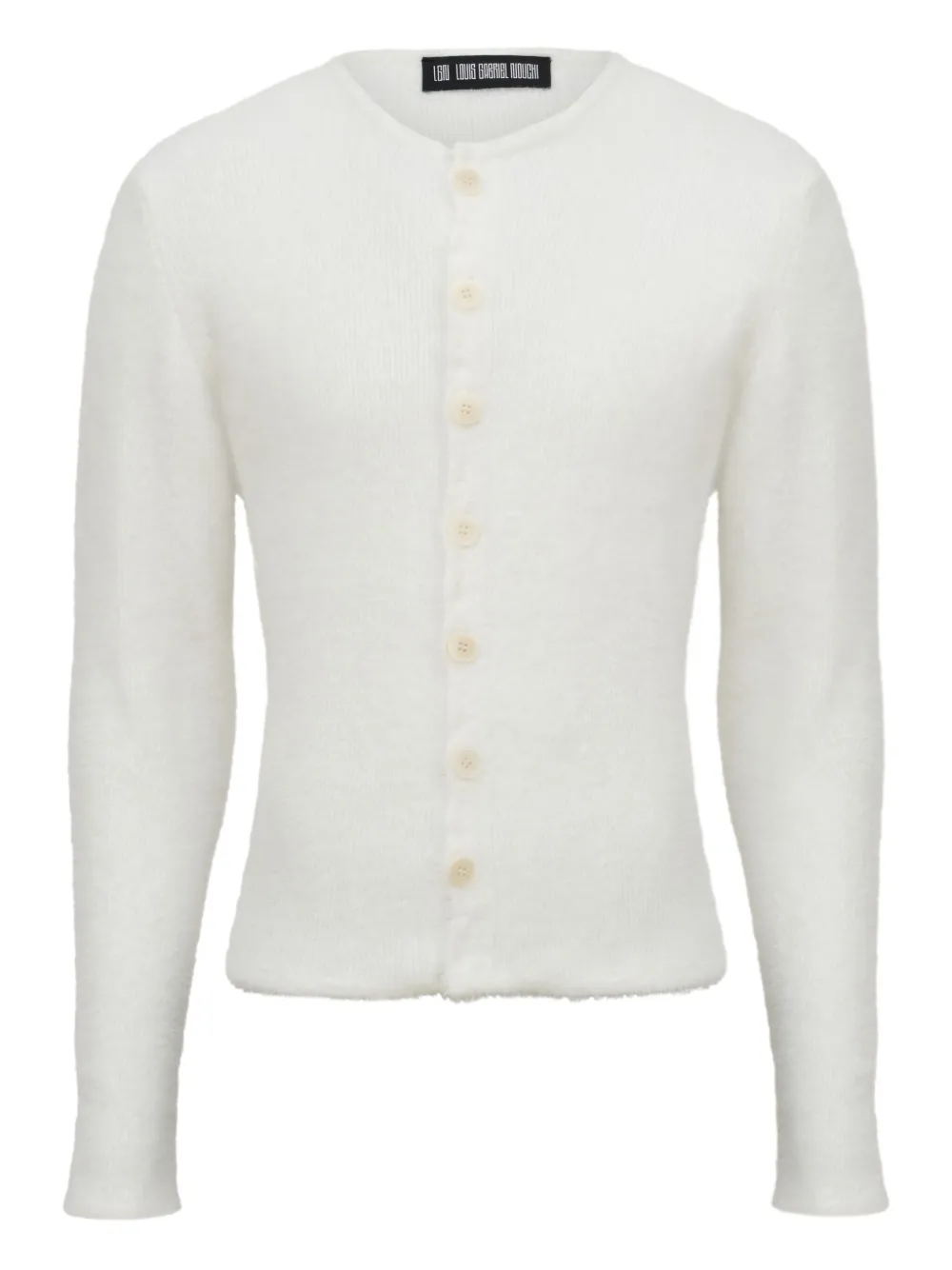 Lgn Louis Gabriel Nouchi Fluffy Knit Cardigan In White