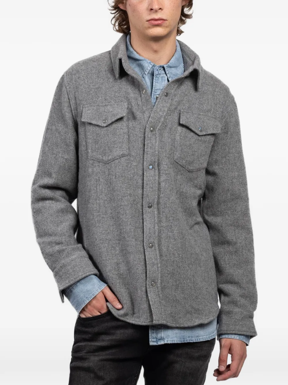 Cashmere Chest-Pockets Shirt