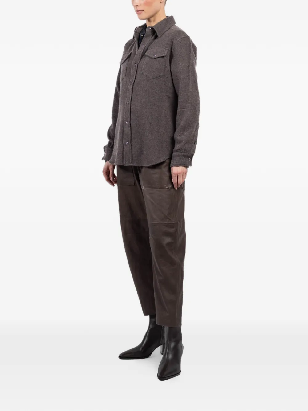 GOD'S TRUE CASHMERE Shirt met zak en knoop Grijs