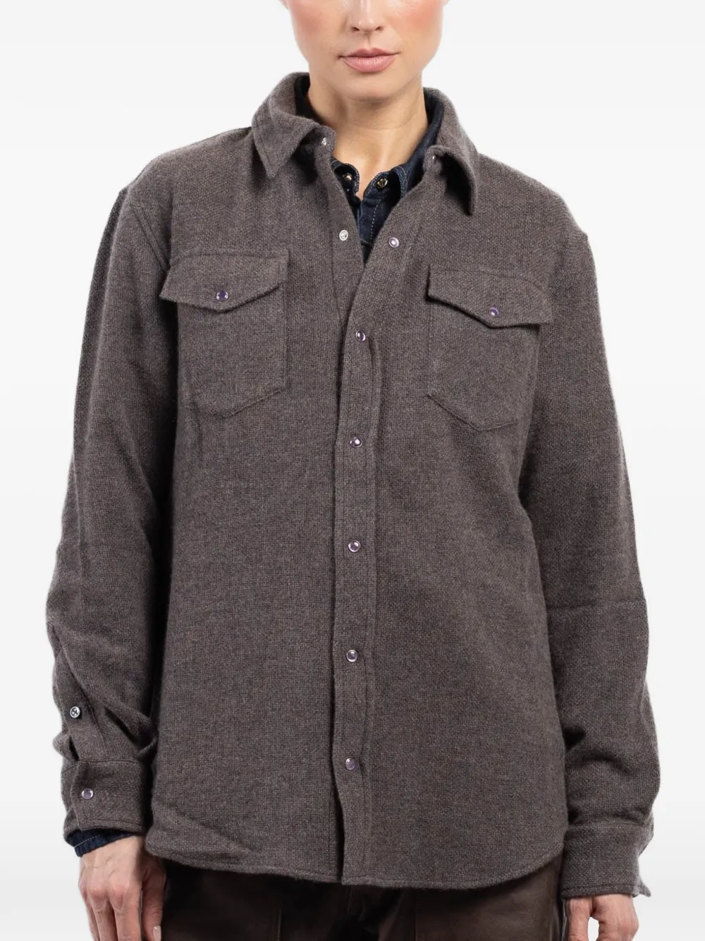 GOD'S TRUE CASHMERE Shirt met zak en knoop Grijs