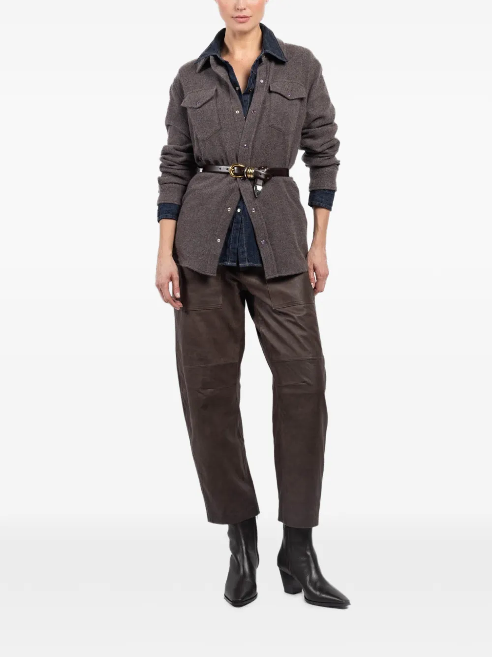 GOD'S TRUE CASHMERE Shirt met zak en knoop Grijs