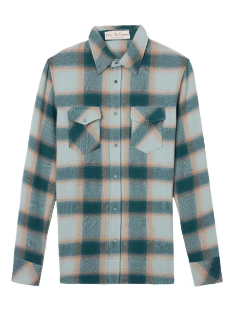 GOD'S TRUE CASHMERE Avocado Shadow pocket checked shirt