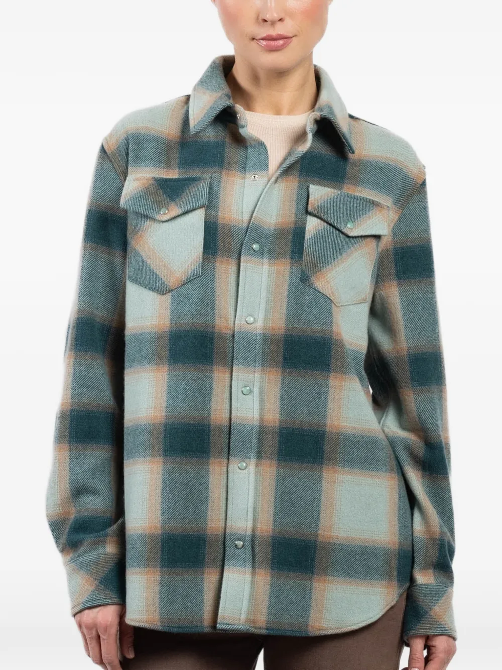 GOD'S TRUE CASHMERE Geruit kasjmier overhemd Groen