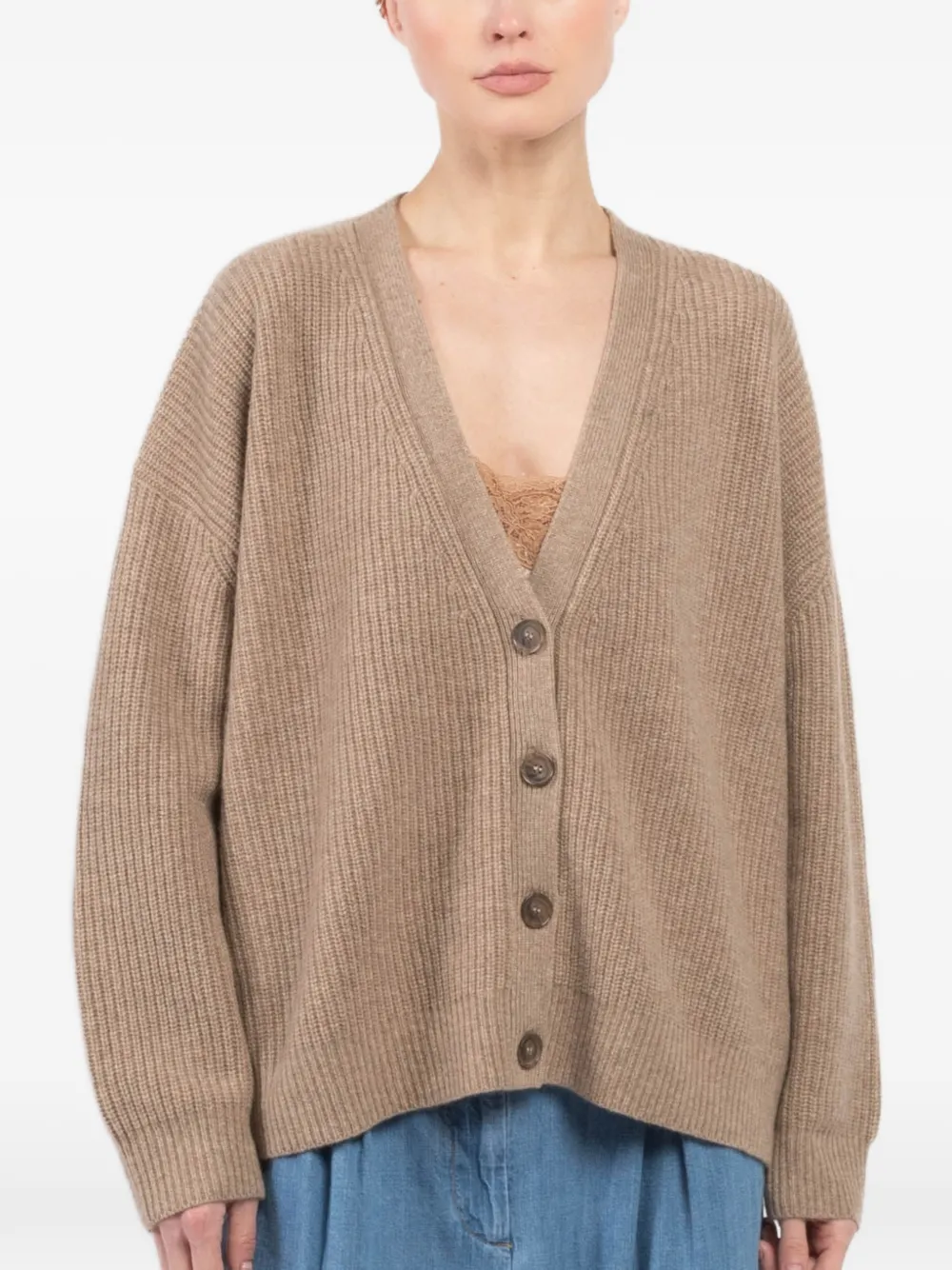Jenni Kayne Cardigan mit V-Ausschnitt - Nude