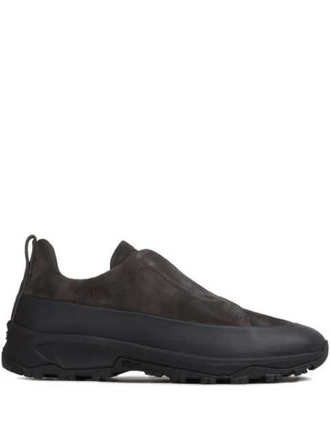 Zegna leather panelled sneakers