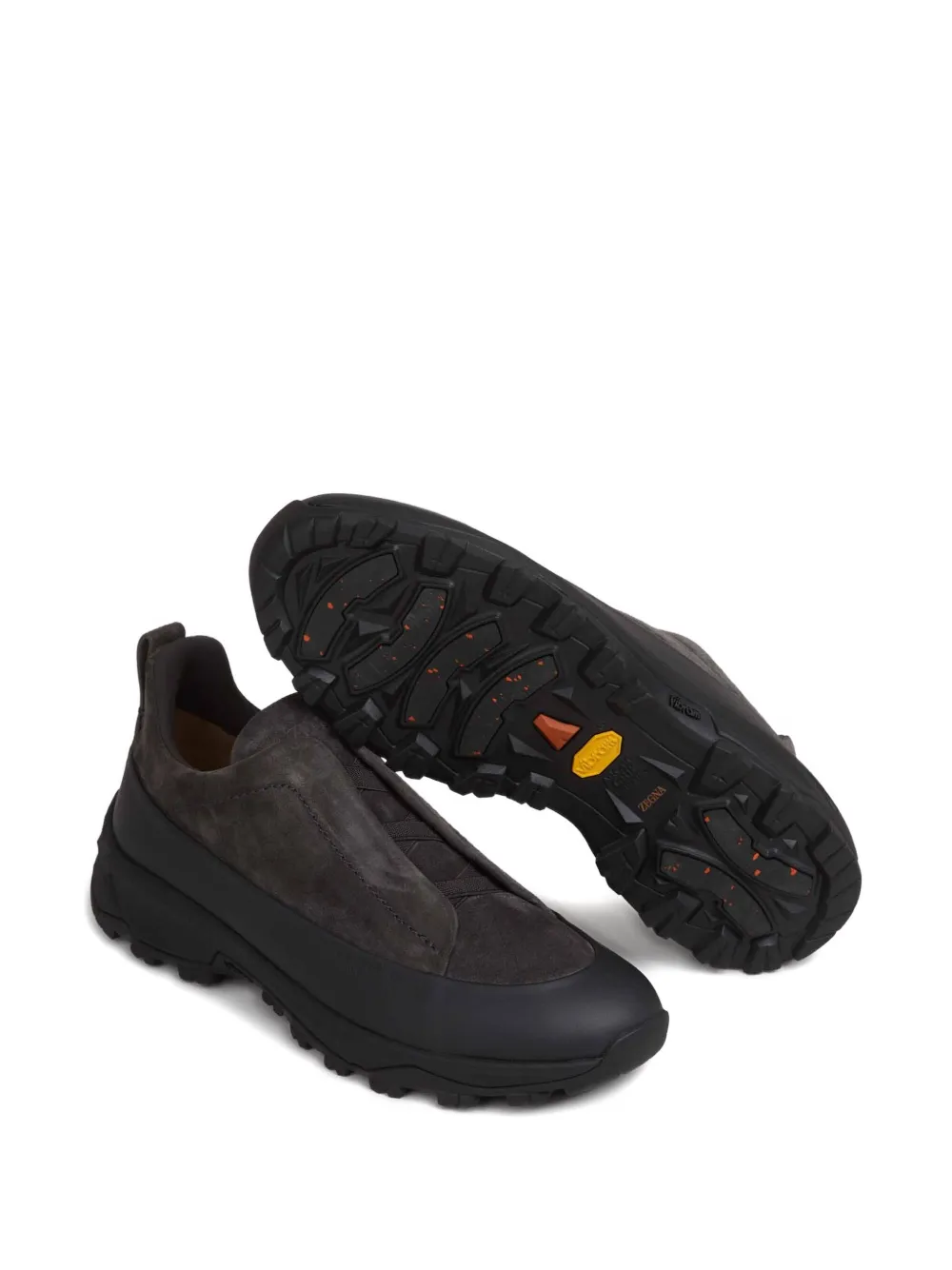 Zegna Sneakers met leren vlakken Bruin