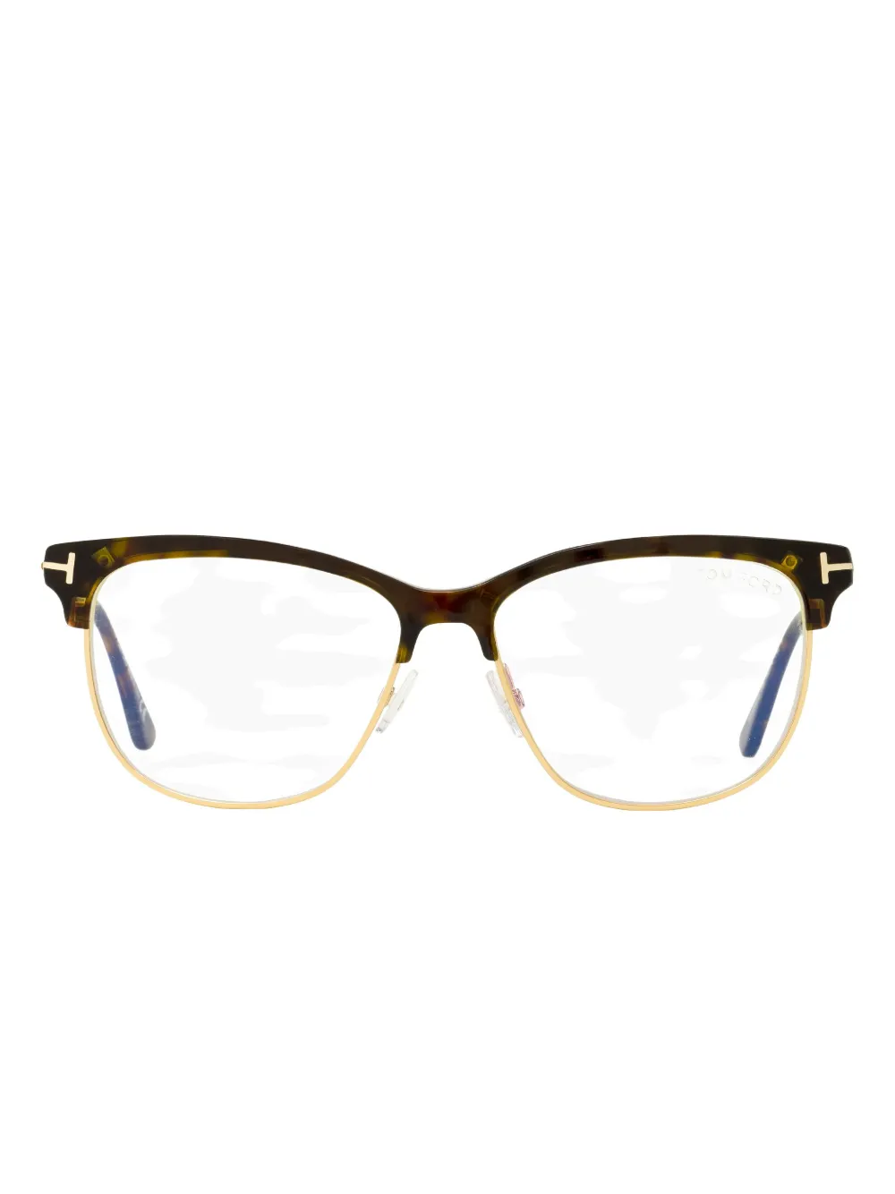 Tom Ford Rectangular-frame Glasses In Brown