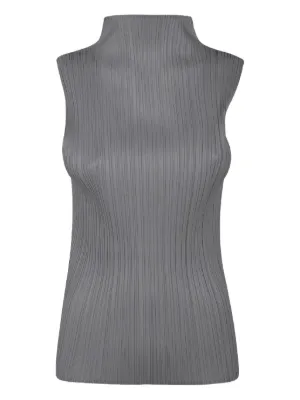 PLEATS PLEASEタンクトップ Black Basics Tank Top by PLEATS PLEASE ISSEY MIYAKE on Sale
