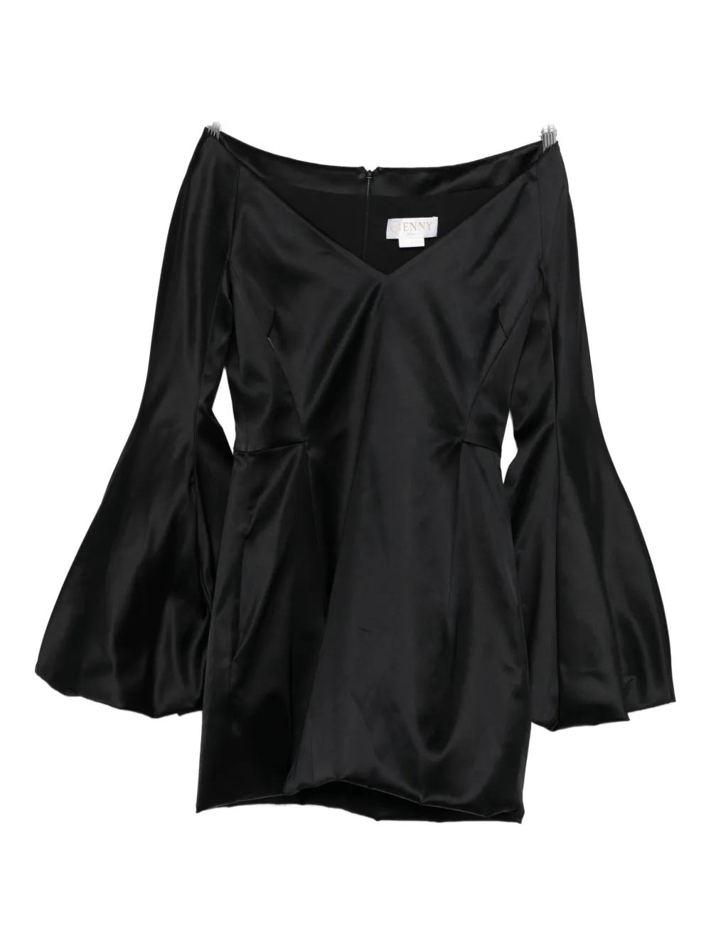 Genny V-neck Mini Dress In Black