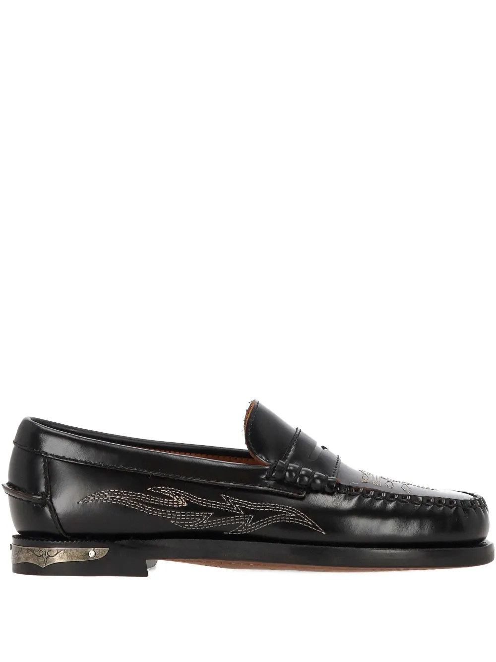 Sebago Embroidery Detail Loafers In Black