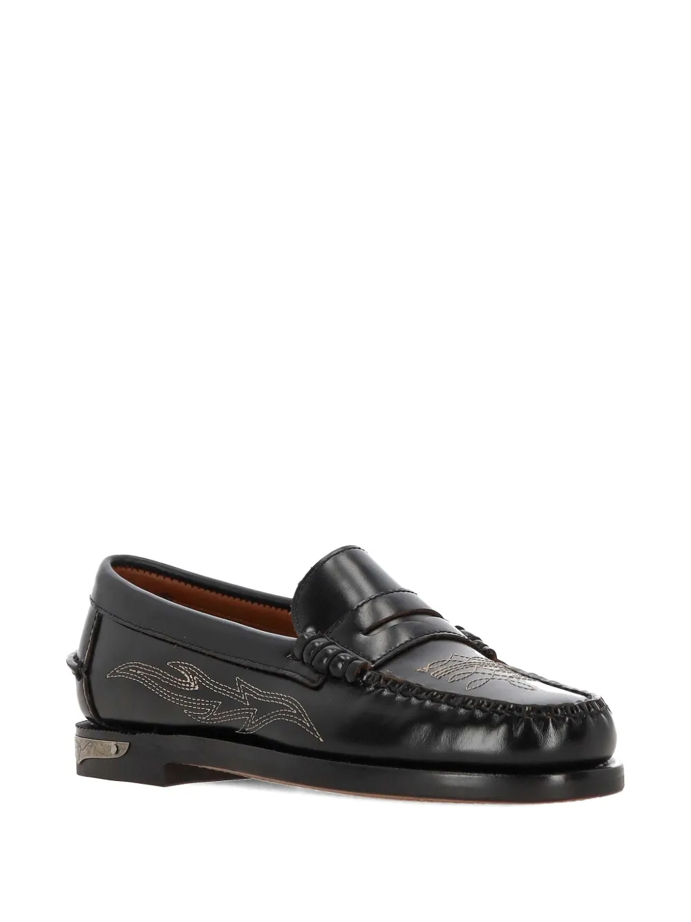 Sebago Loafers met geborduurd detail - Zwart