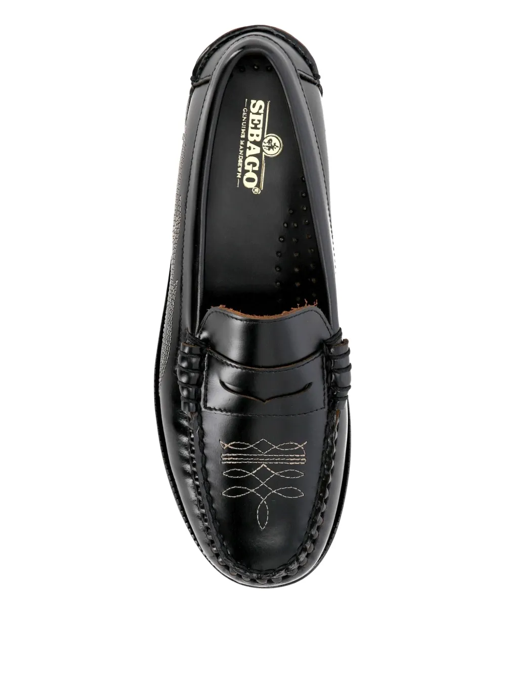 Sebago Loafers met geborduurd detail Zwart
