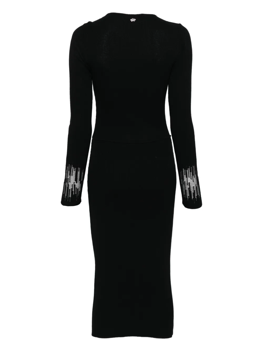 Genny Midi-jurk met lange mouwen Zwart