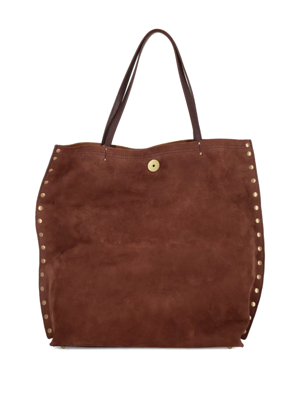 Zanellato Medium A'spasso leren shopper met studs - Bruin