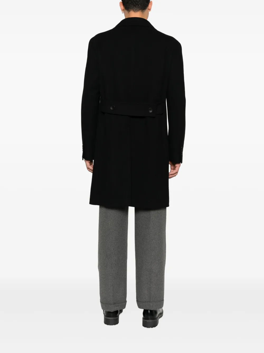 Tagliatore Arden mantel met dubbele rij knopen Zwart