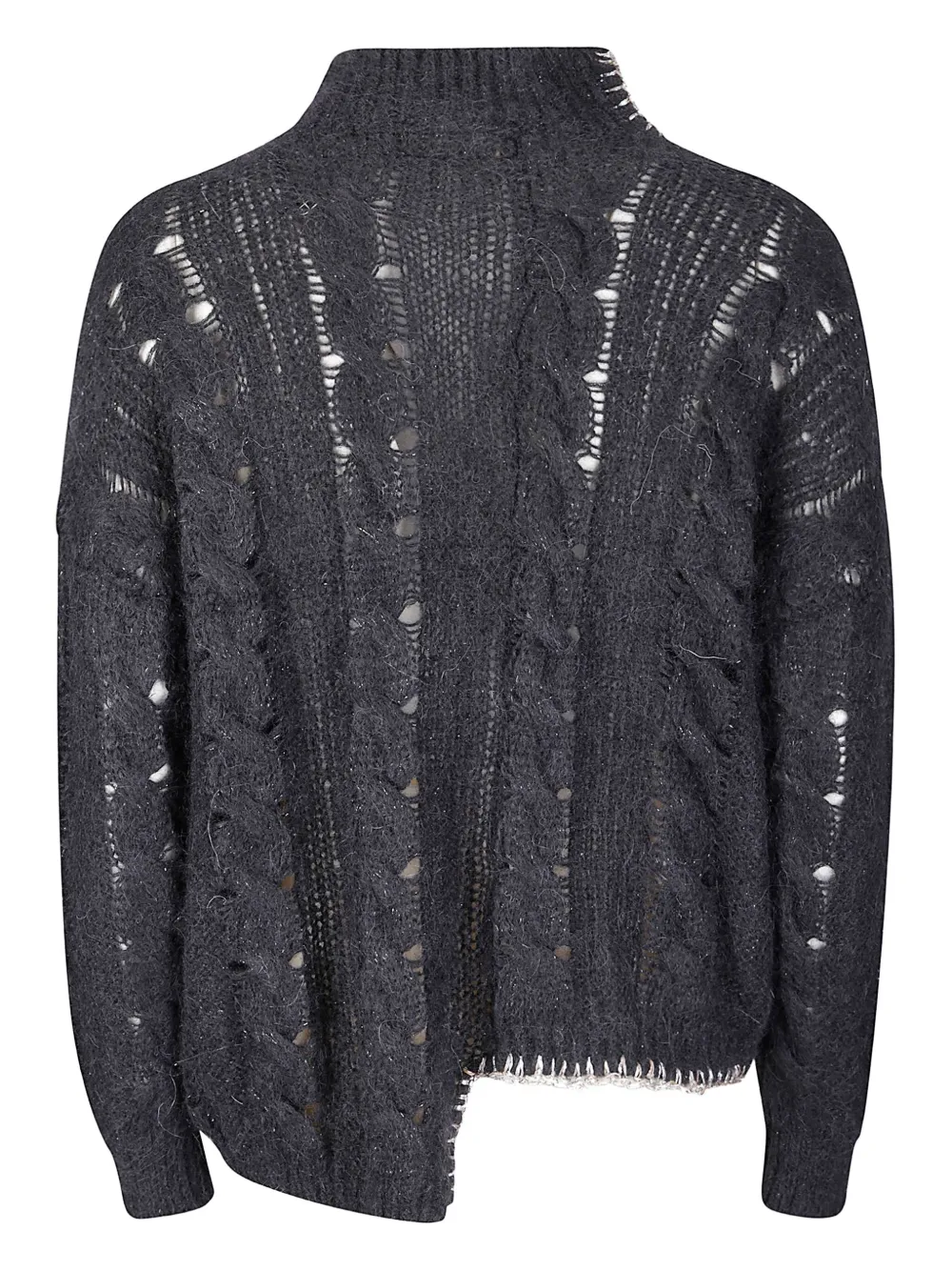 Handmade Cecile Cable-knit Sweater In Gray