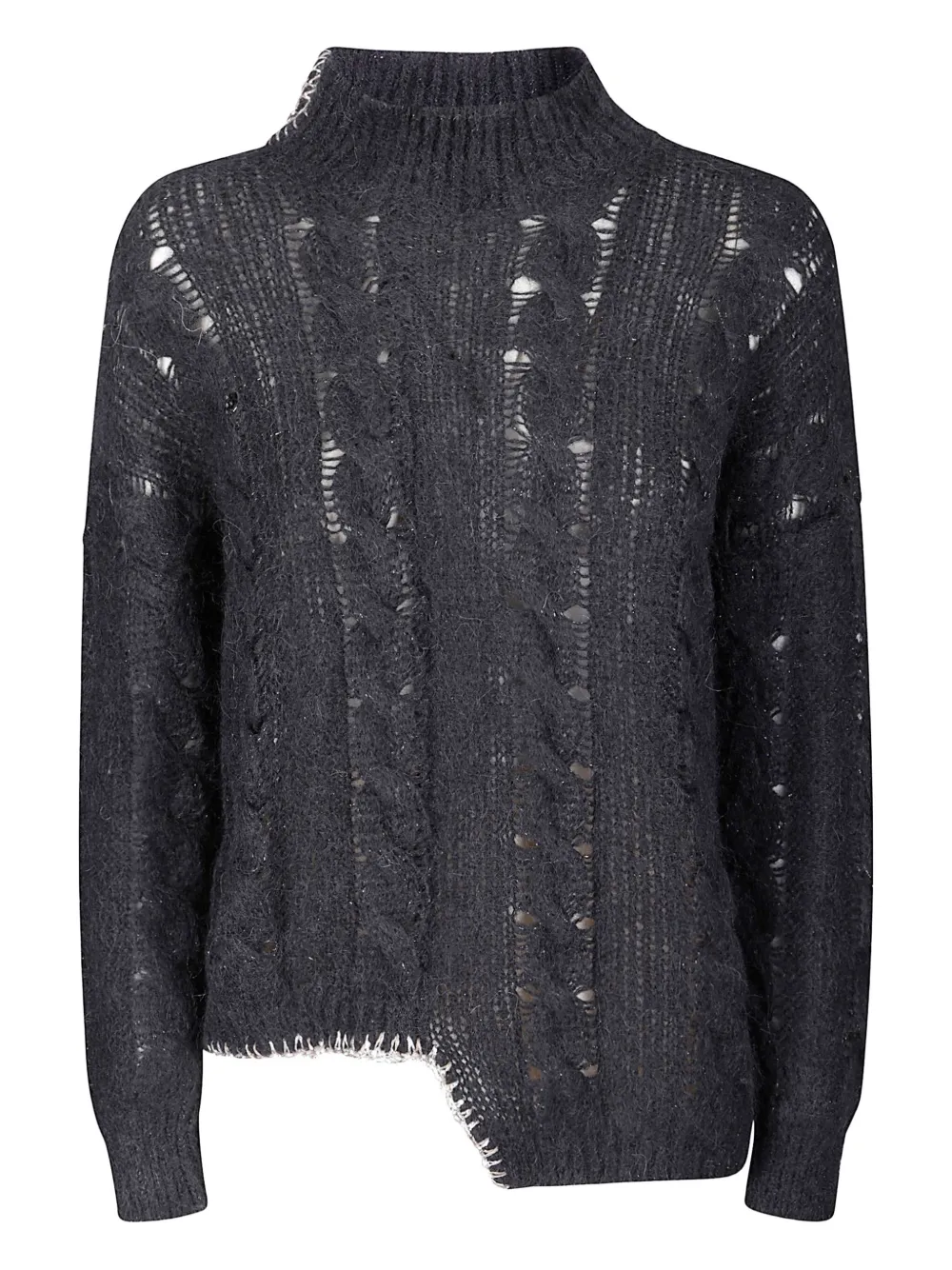 Handmade Cecile Cable-knit Sweater In Gray