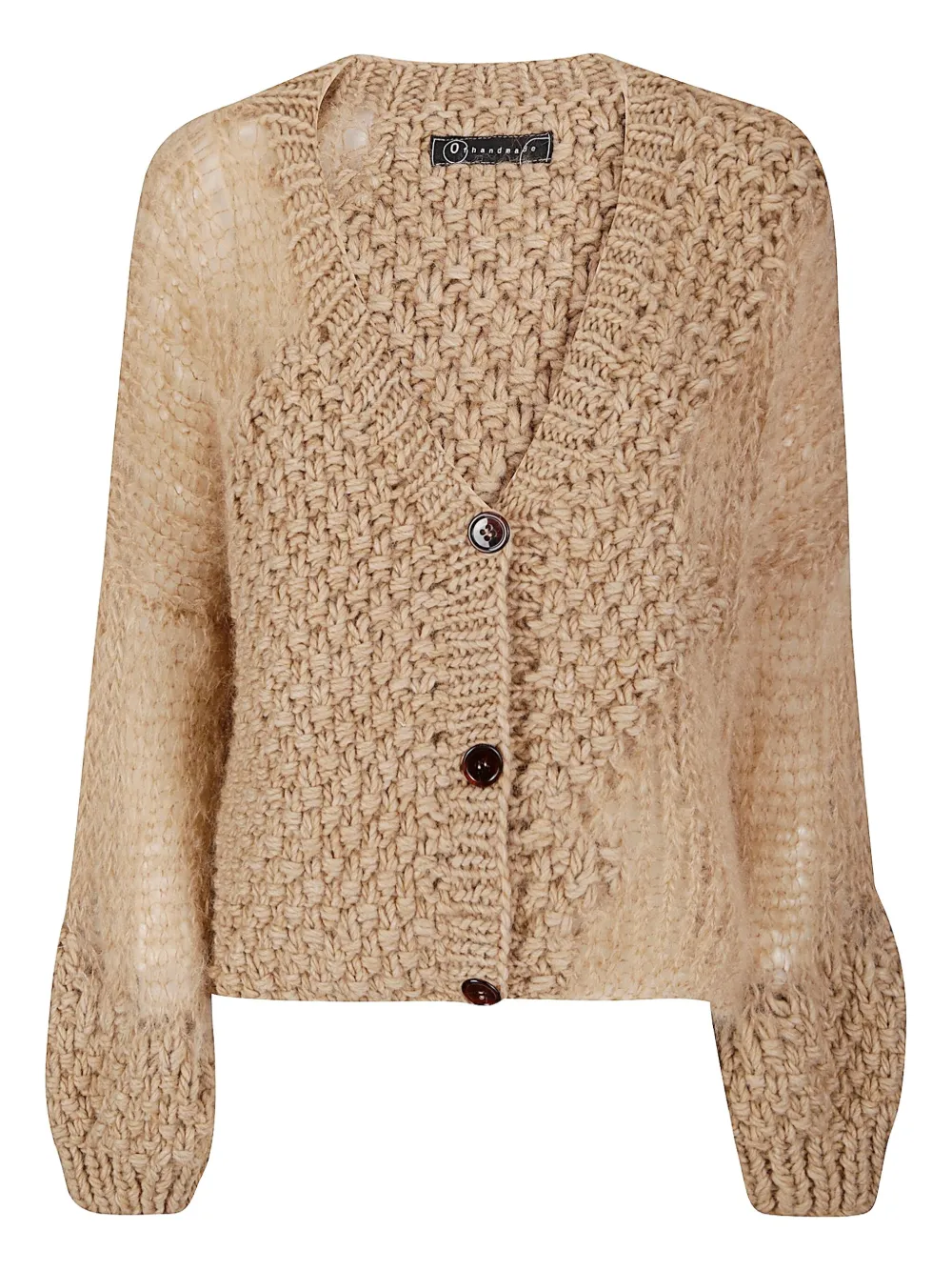 Handmade Butto-fastening Cardigan In Brown